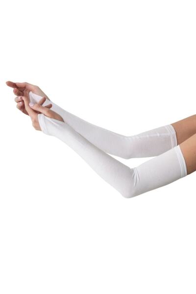 ساق دست انگشتی زنانه سفید برند kuayscarfs 