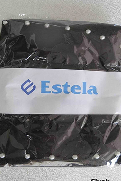 روسری آماده کودک گیپور مروارید دار مشکی برند Estela 