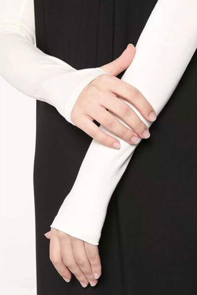 ساق دست انگشتی زنانه شیری برند kuayscarfs 