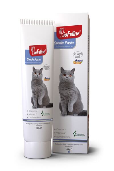 خمیر مالت مولتی ویتامین 100 گرمی مخصوص گربه های عقیم شده برند BioFeline 