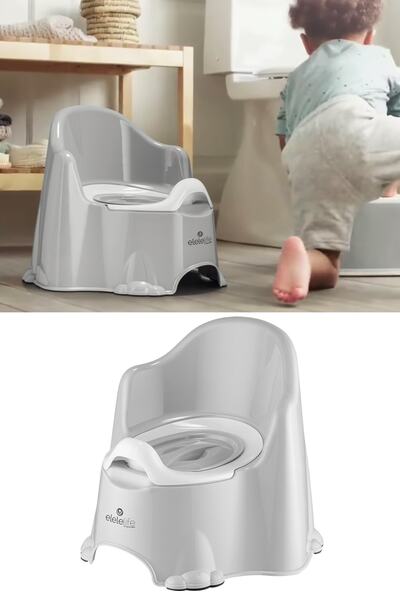 صندلی توالت قابل حمل کودک - ضد لغزش طوسی برند Elele Life
