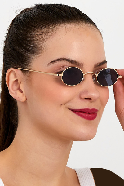 عینک آفتابی زنانه مشکی طلایی برند Nilu Moda