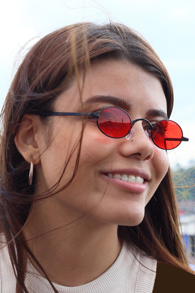 عینک آفتابی زنانه مشکی قرمز برند Nilu Moda