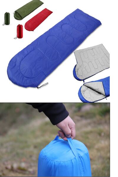 کیسه خواب کمپینگ ضد آب همراه کیسه حمل یونیسکس آبی 