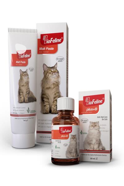 ست خمیر مالت 100 گرم - قطره پلاس ب 50 گرم گربه برند BioFeline 