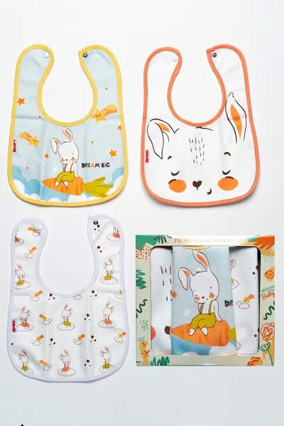 ست 3 عددی پیش بند کودک ضد آب طرح خرگوش چند رنگ برند Mai Perla