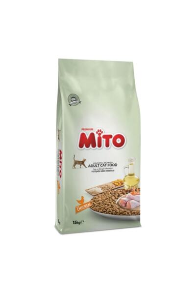 غذای گربه بالغ حاوی مرغ بسته 15 کیلوگرمی برند Mito 