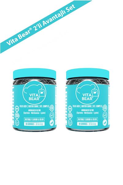ست 2 عددی آدامس ویتامینه تقویت مو برند Vita Bear