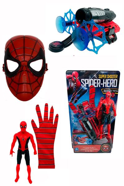 دستکش پرتاب کننده چسبانک همراه ماسک مرد عنکبوتی همراه کیف پول هدیه برند SPIDERMAN