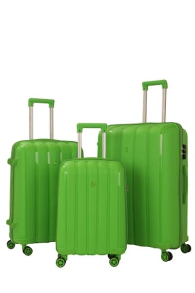 ست 3 عددی چمدان مسافرتی زنانه چرخ دار سبز برند MÇS