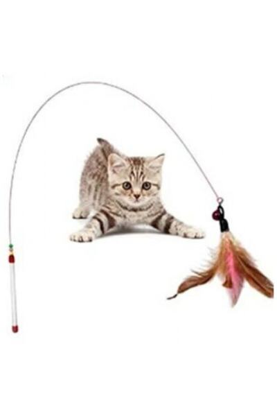 اسباب بازی میله ماهیگیری گربه 90 سانتی چند رنگ برند TİNEKE