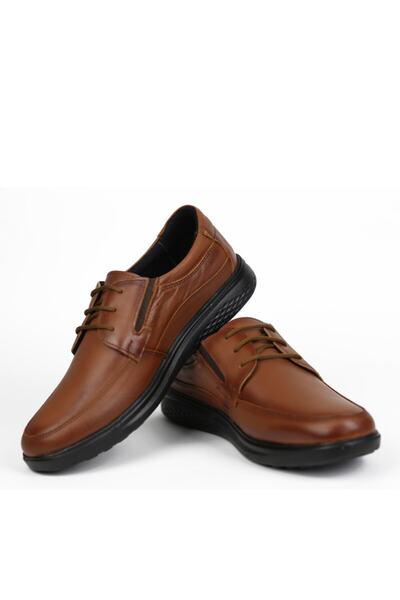 کفش کلاسیک چرم بدون بند مردانه قهوه ای برند MAGIC SHOES