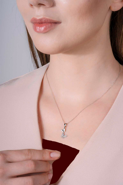 گردنبند پروانه نقره 925 عیار نقره ای برند Wena Jewelry 