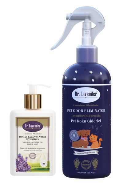ست 2 عددی خوشبو کننده سگ 400 میل - صابون مایع 300 گرم حاوی عصاره اسطوخودوس برند Dr. Lavender