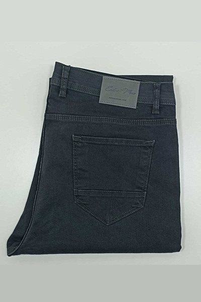شلوار جین سایز بزرگ جیب دار مردانه ذغالی برند SMZ Erkek