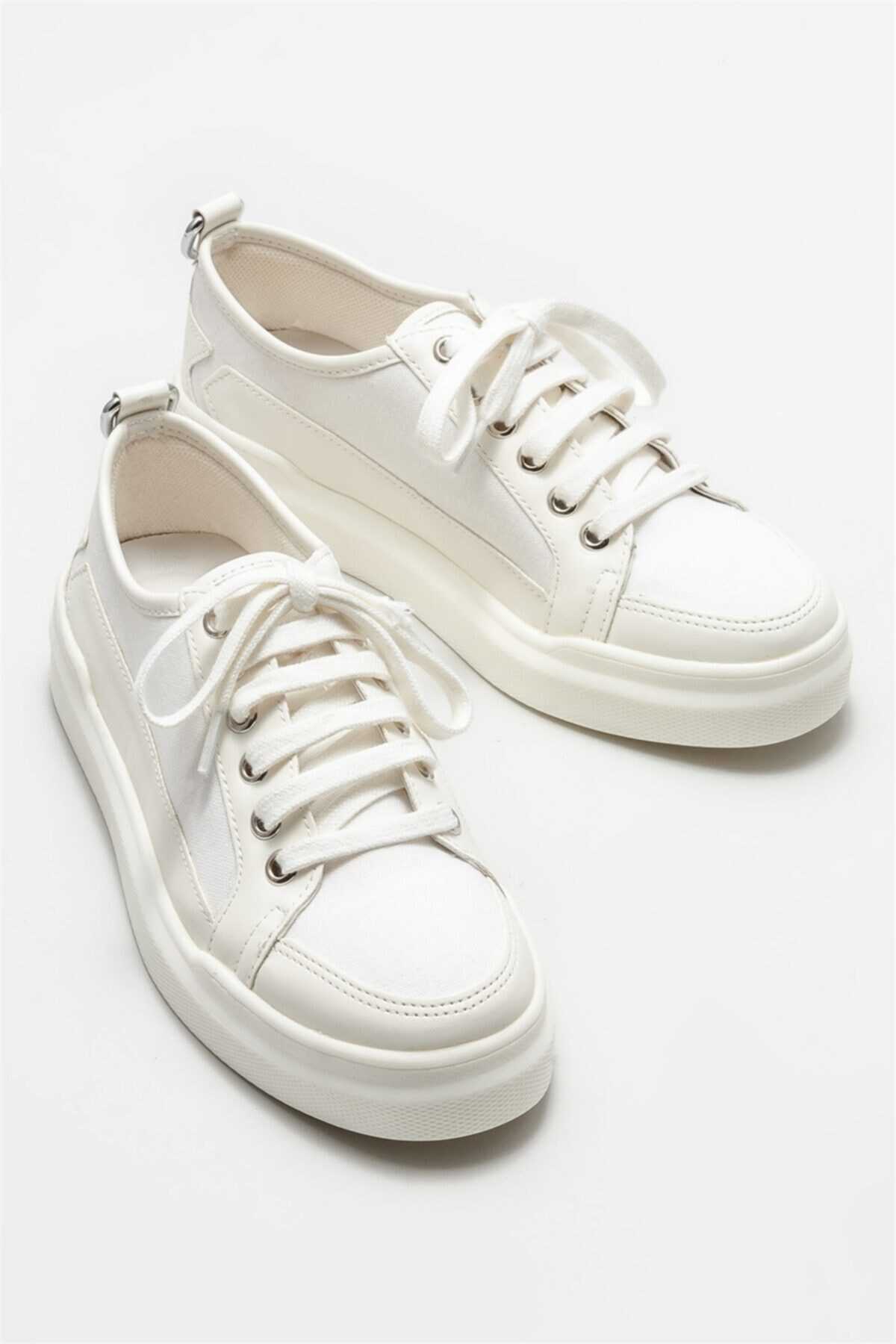 کفش اسپرت زنانه بند دار سفید برند Elle Shoes | ریمد