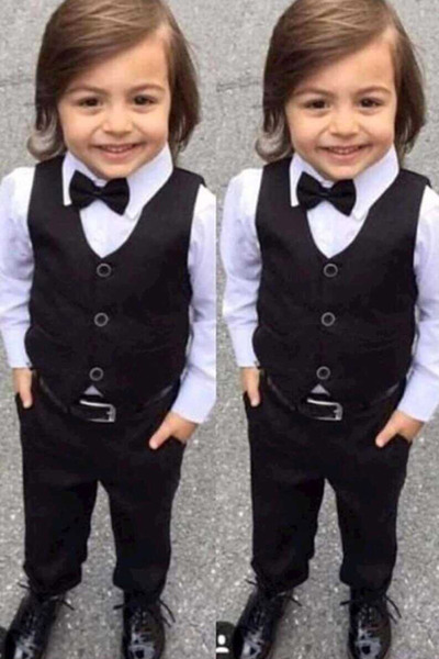 ست 4 تکه جلیقه شلوار پیراهن پاپیون بچه گانه پسرانه مشکی برند Fenomen Kids 