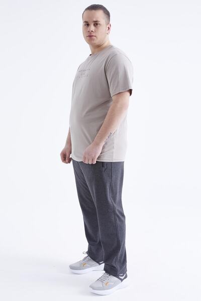شلوار گرمکن جیب زیپ دار سایز بزرگ مردانه خاکستری تیره برند Tommy Life