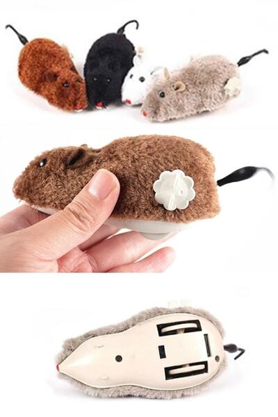 موش مصنوعی مخملی اسباب بازی مخصوص گربه قهوه ای برند TİNEKE