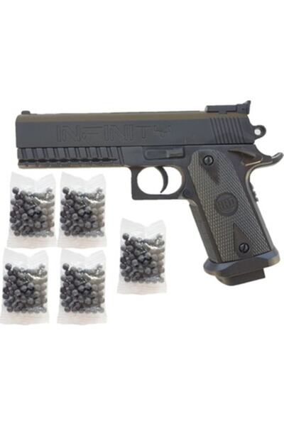 تفنگ تیر اندازی اسباب بازی همراه 15 بسته گلوله مشکی 