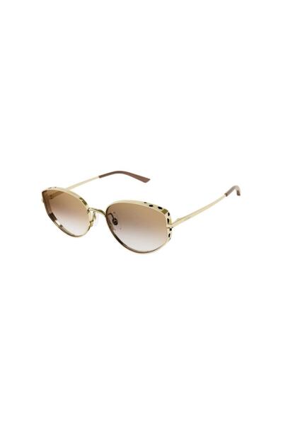 عینک آفتابی زنانه مدل Ct0300s 002 طلایی قهوه ای برند Cartier 