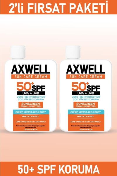 پک 2 عددی ضد آفتاب SPF 50 مرطوب کننده - ضد لک 100 میل برند AXWELL 