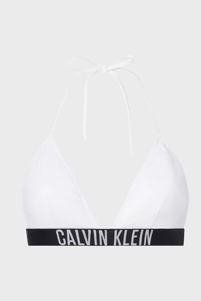 تاپ بیکینی مثلثی زنانه بند پشت گردنی سفید برند Calvin Klein