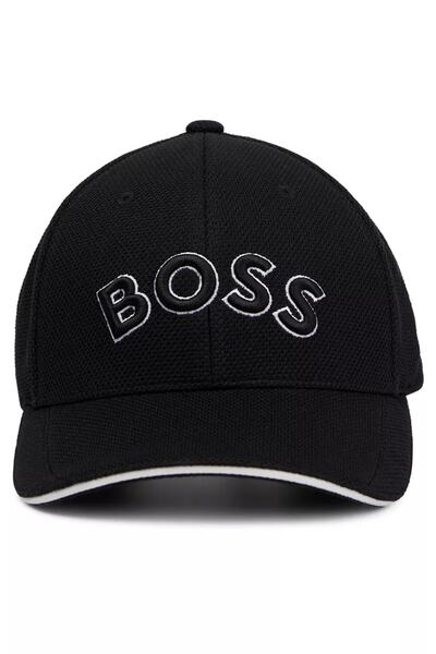کلاه کپ طرح دار مردانه مشکی برند Hugo Boss