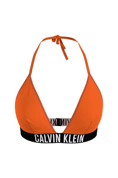 تاپ بیکینی مثلثی زنانه بند پشت گردنی نارنجی برند Calvin Klein