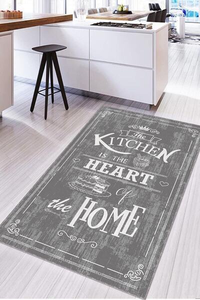 قالیچه آشپز خانه چاپ دیجیتال خاکستری برند SÜNGERSAN