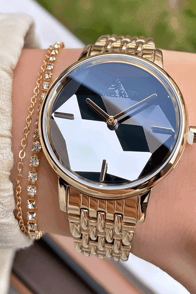 ست ساعت مچی دستبند زنانه طلایی برند Daniel Klein 