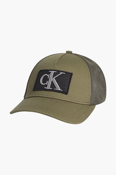 کلاه کپ طرح دار مردانه سبز برند Calvin Klein
