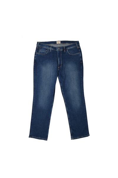 شلوار جین سایز بزرگ جیب دار مردانه سرمه ای 