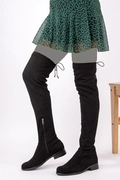بوت بلند جیر مدل جورابی زنانه مشکی برند Fox Shoes