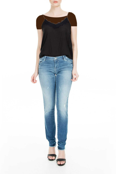 شلوار جین زنانه زاپدار دمپاریش آبی برند  Emporio Armani
