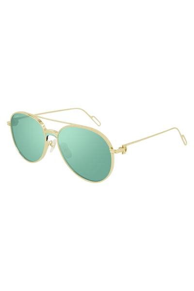 عینک آفتابی زنانه مدل CT0273s 003 طلایی سبز برند Cartier