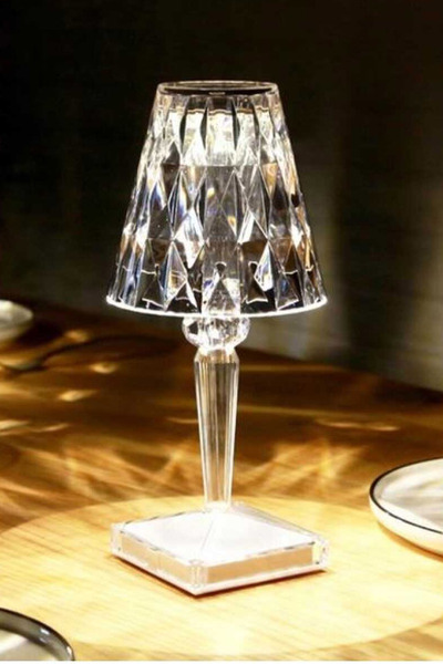 چراغ رومیزی شارژی تزئینی همراه 3 حالت نور نقره ای