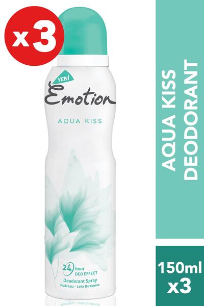  پک 3 عددی دئودورانت زنانه Aqua Kiss برند Emotion 