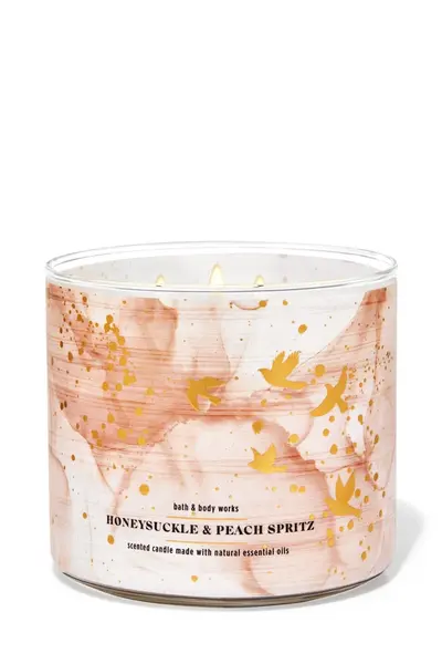 شمع معطر سفید مدل Honeysuckle Peach Sprıtz برند Bath Body Works 