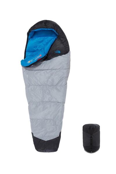 کیسه خواب کمپینگ ضد آب همراه کیسه حمل یونیسکس دو رنگ مشکی خاکستری برند THE NORTH FACE