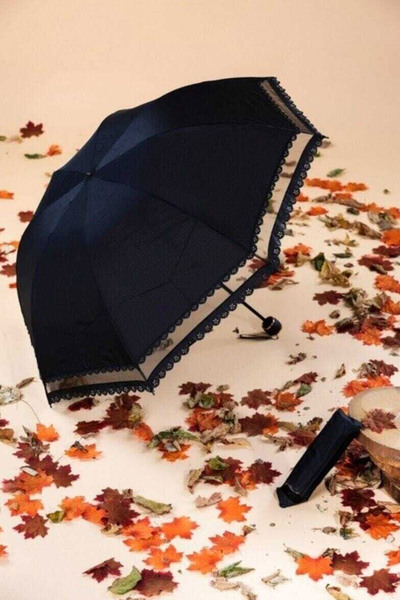 چتر ضد باد زنانه تور دار مشکی برند İstocToptan
