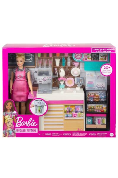 عروسک باربی مدل Gmw03 همراه لوازم کافی شاپ برند Barbie 