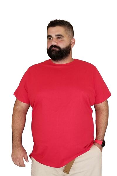 تیشرت ساده یقه گرد سایز بزرگ مردانه قرمز برند Xanimal 