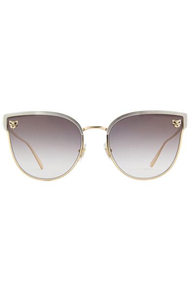 عینک آفتابی زنانه مدل Ct0198 001 59 طلایی خاکستری برند Cartier