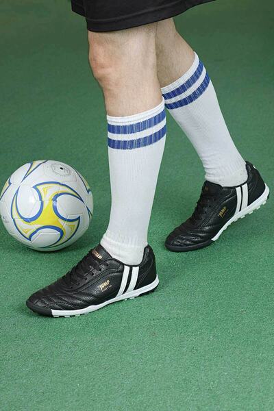 کفش فوتبال مردانه مدل Krampon خط دار مشکی برند Jump