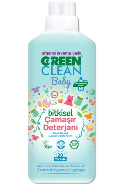 مایع لباسشویی کودک حاوی روغن اسطوخودوس 1 لیتر برند Green Clean 