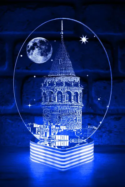 آباژور رومیزی آبی مدل Galata Tower