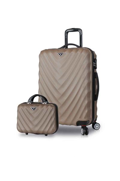ست 2 عددی چمدان مسافرتی - کیف آرایش یونیسکس کرم تیره برند My Valice