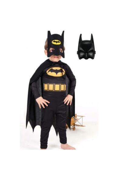 لباس سرهمی بچه گانه بتمن همراه نقاب مشکی برند Batman