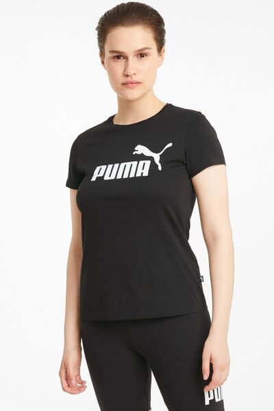 تیشرت یقه گرد چاپ دار زنانه مشکی برند Puma 